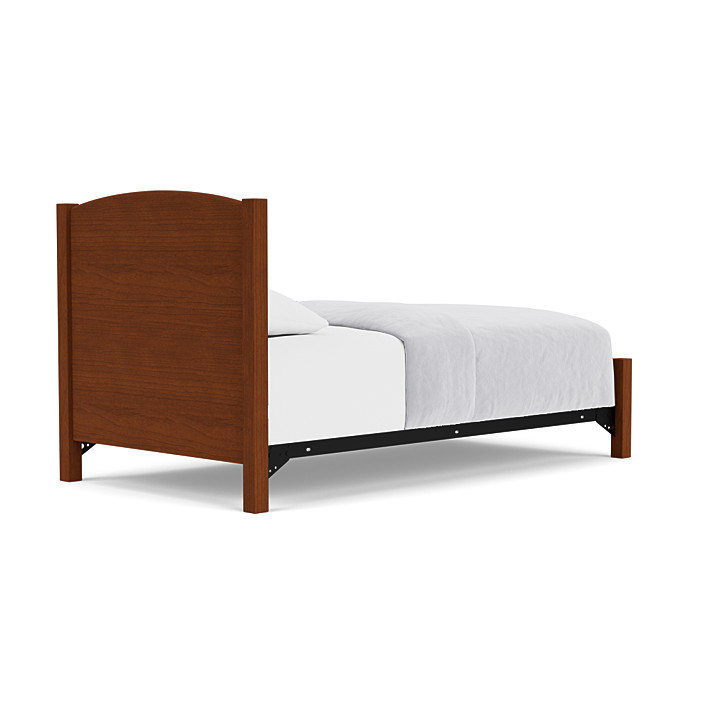 Beechwood Twin Bed with Panel Headboard, Footrail and Spring Base