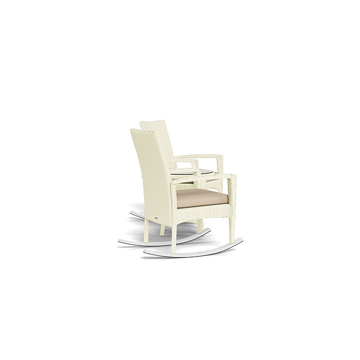 Bayview Outdoor Wicker Rocking Chair 3pc Set Magnolia