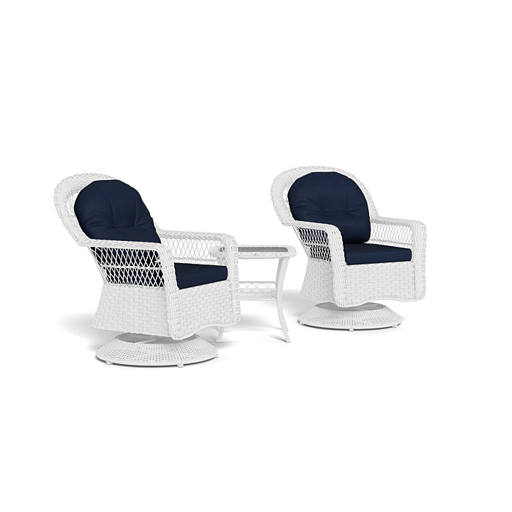 White wicker swivel online rocker