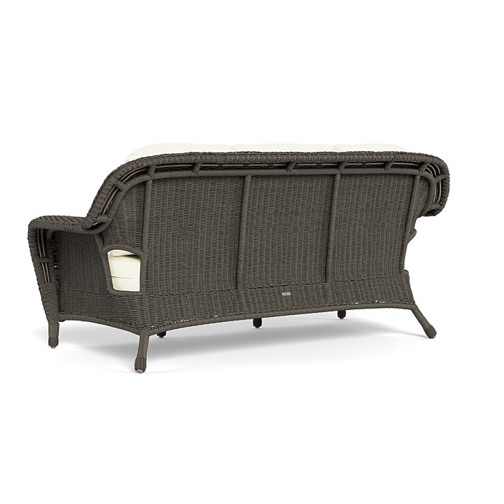 Black wicker deals sofa