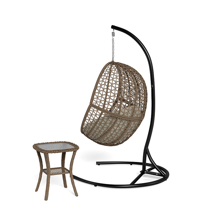 Indoor Outdoor Egg Swing Chair with Stand, Oversized Cocoon-Shaped Rop –  JOIVI