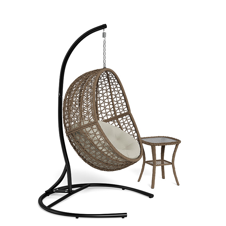 Indoor Outdoor Egg Swing Chair with Stand, Oversized Cocoon-Shaped Rop –  JOIVI