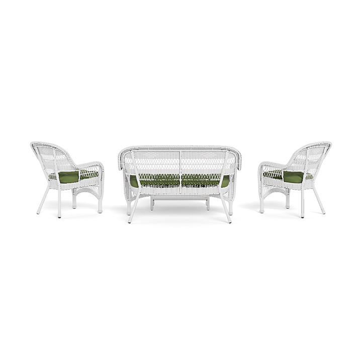 4 piece white discount wicker patio set