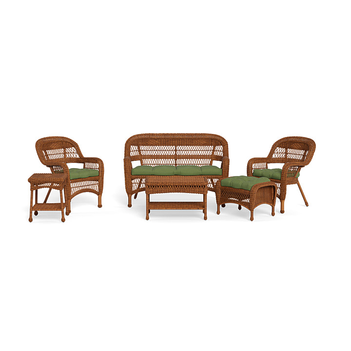 Wicker seating outlet set