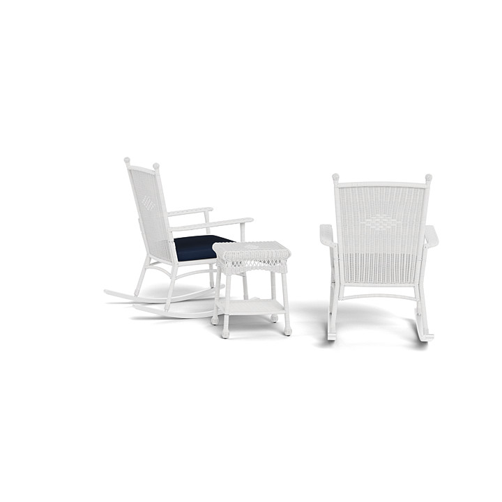 White wicker online rocker