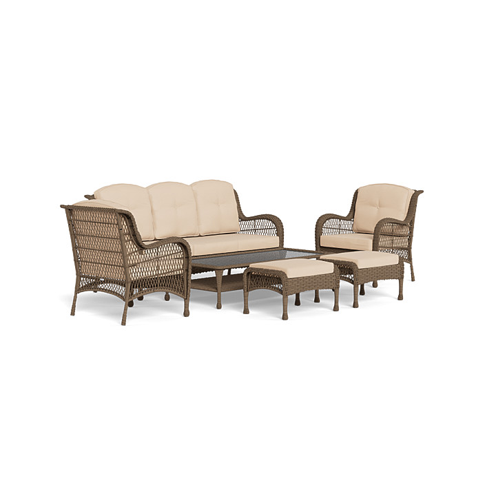 Wicker discount settee set