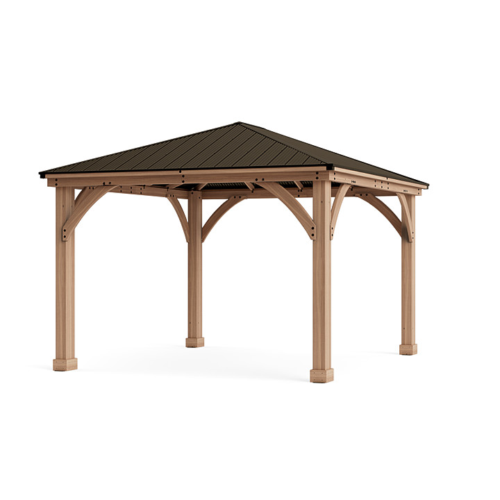 12 x 14 Wood Gazebo with Aluminum Roof 12 x 14 Wood Gazebo with Aluminum Roof