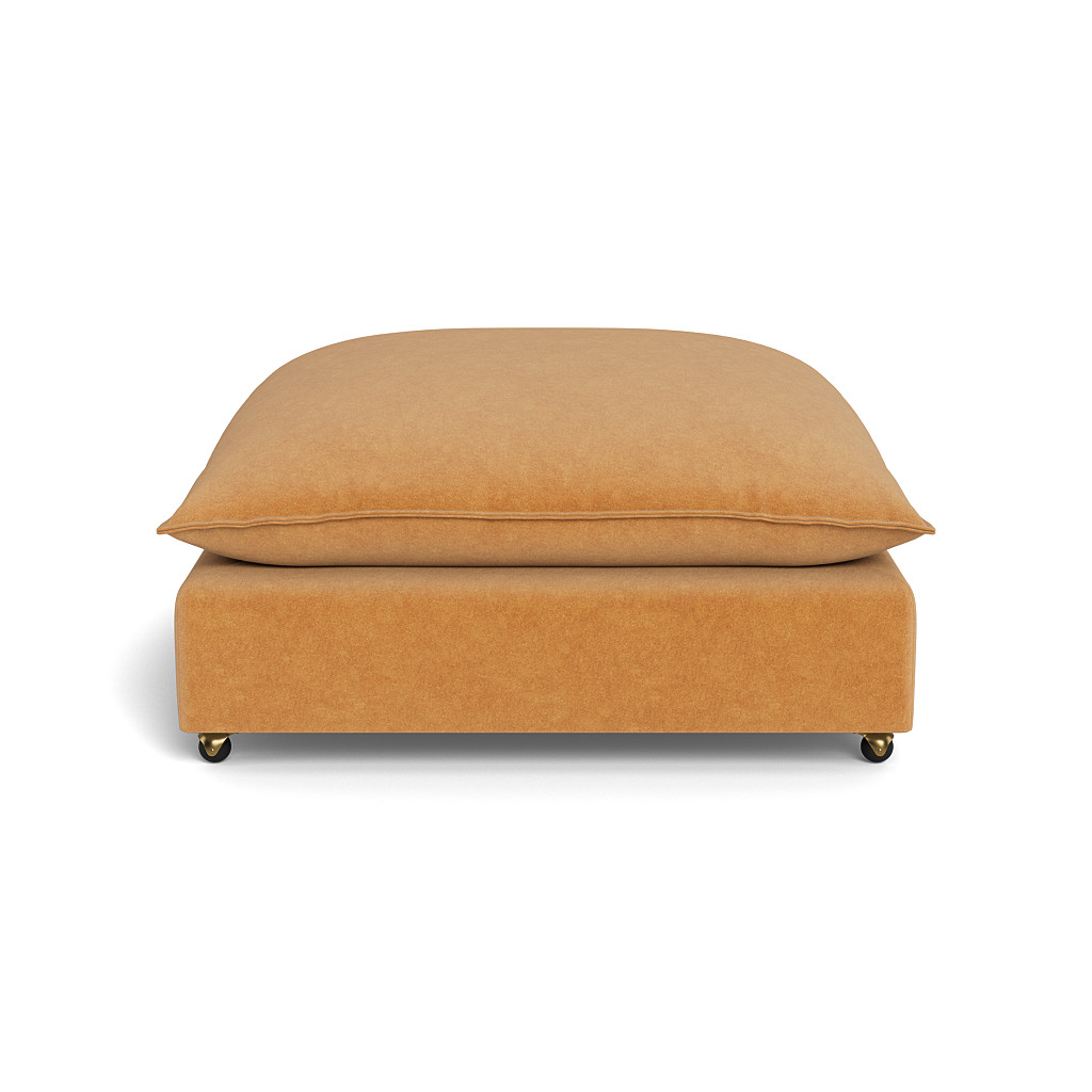 Montauk Ottoman with Casters Graceland, Performance Blend / Sorrell