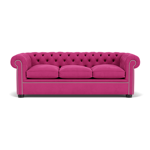 Our London Chesterfield Sofa in Plush Peony