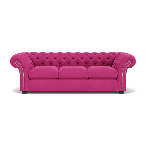 Our Wandsworth Chesterfield Sofa in Plush Peony