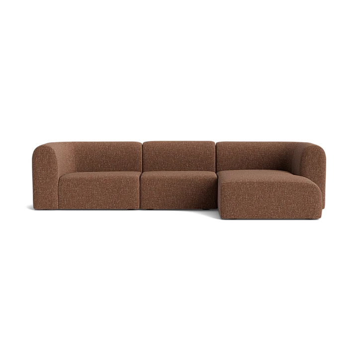 Berg 4 Seater RHF Chaise Sofa - Fleck Rust