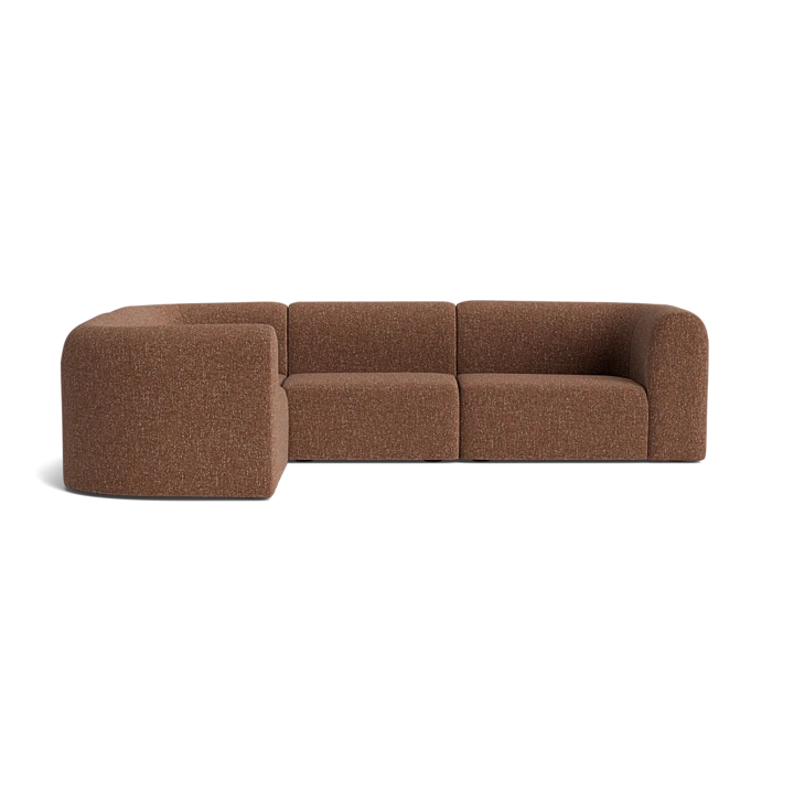 Berg LHF Closed Chaise Sofa - Fleck Rust