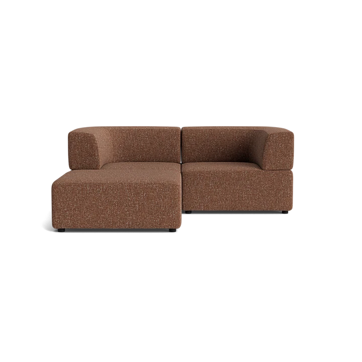Stretch 3 Seater Chaise Sofa - Fleck Rust