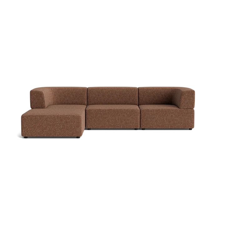 Stretch 4 Seater Chaise Sofa - Fleck Rust