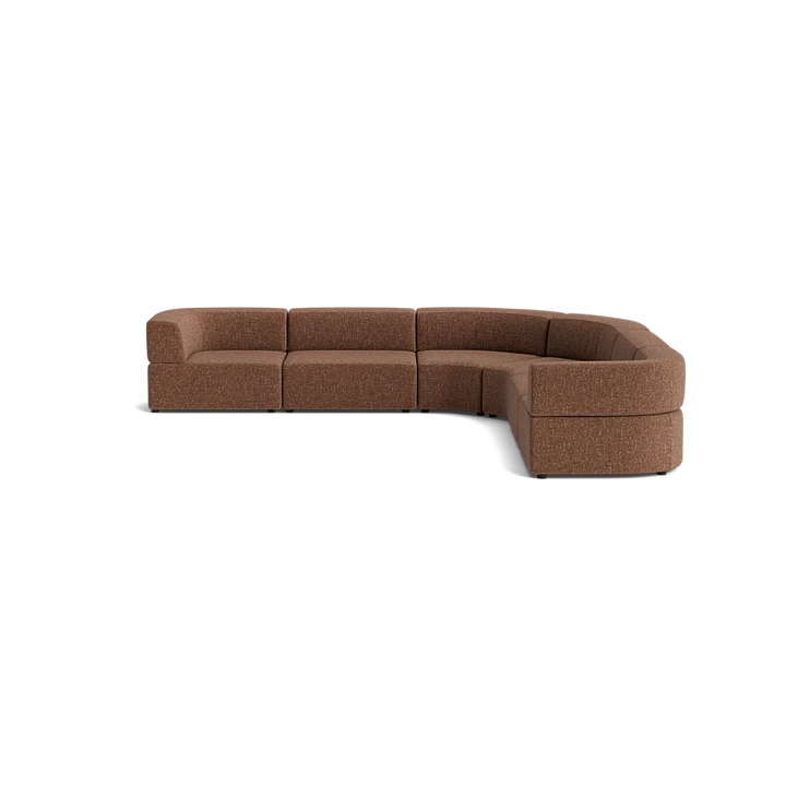 Stretch Large Angled Corner Sofa - Fleck Rust