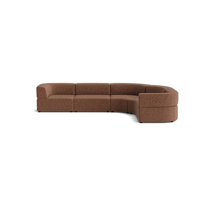 Stretch Angled Corner Sofa - Fleck Rust