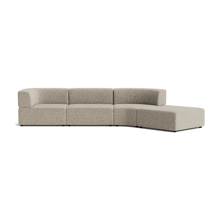 Stretch Open Angled Sofa - Fleck Smoke