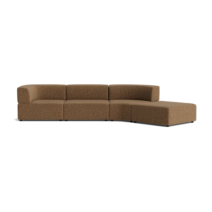 Stretch Open Angled Sofa - Fleck Ginger