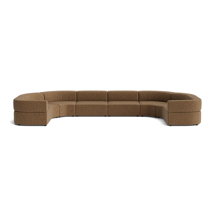 Stretch U Shape Modular Sofa - Fleck Ginger