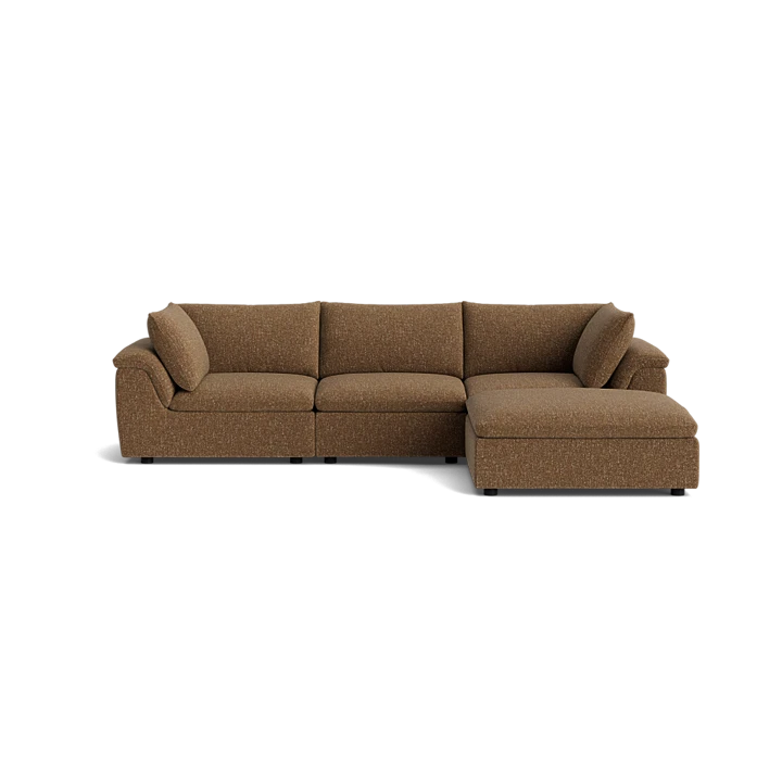 Melt 4 Seater Chaise Sofa - Fleck Ginger