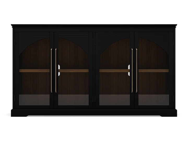 Essential Archuletta Black 4 Door Cabinet