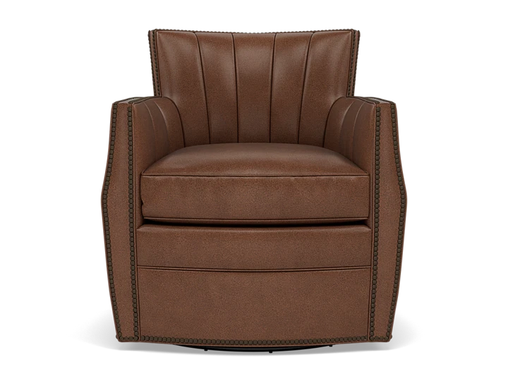 Carter Leather Swivel Club Chair