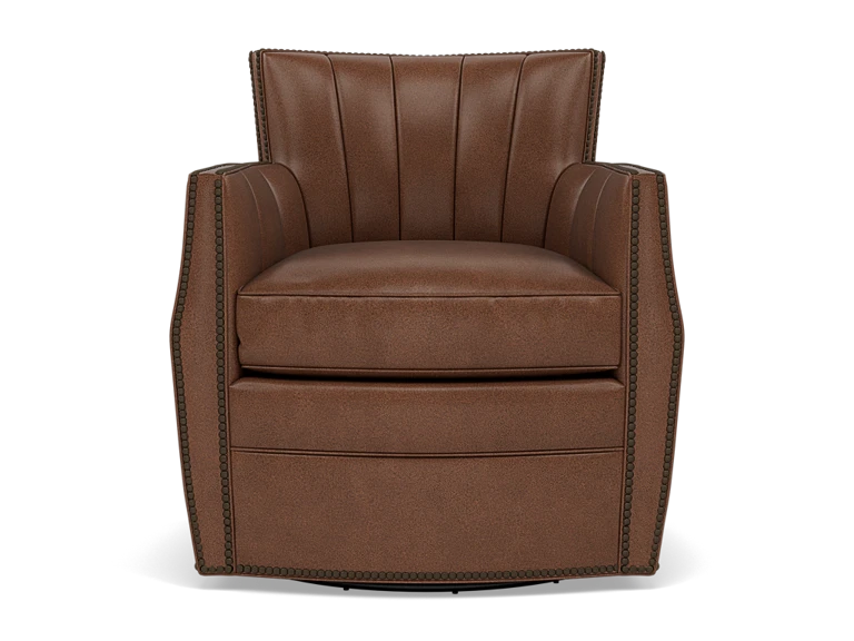 Carter Leather Swivel Club Chair