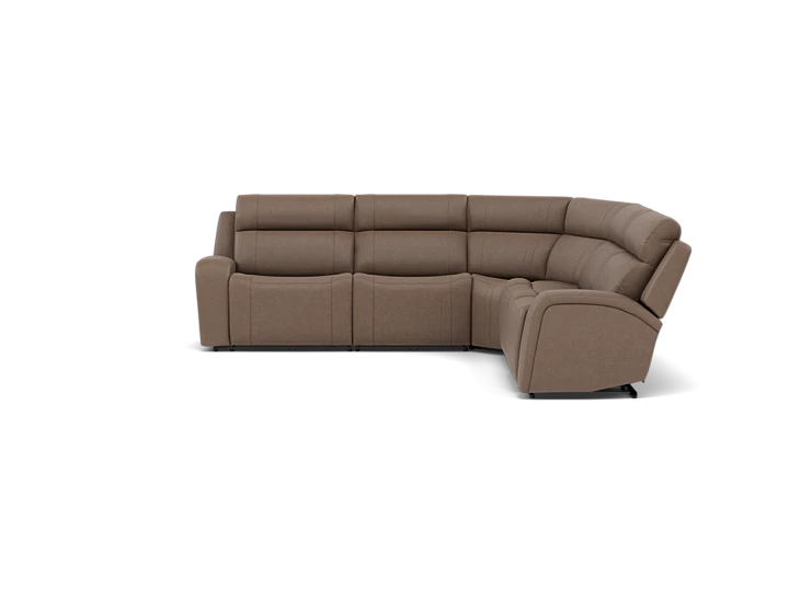 Maverick 5-Pc Leather Fully Loaded Reclining Modular With Drop Down Table And Massage