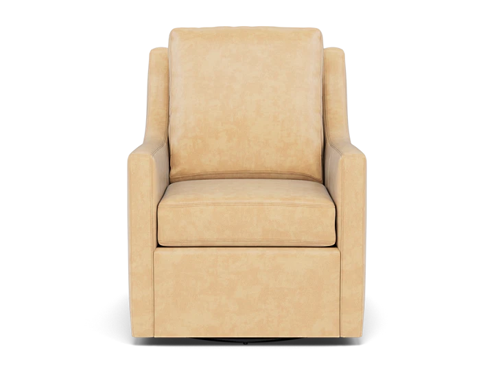Leona Leather Swivel Glider Accent Chair