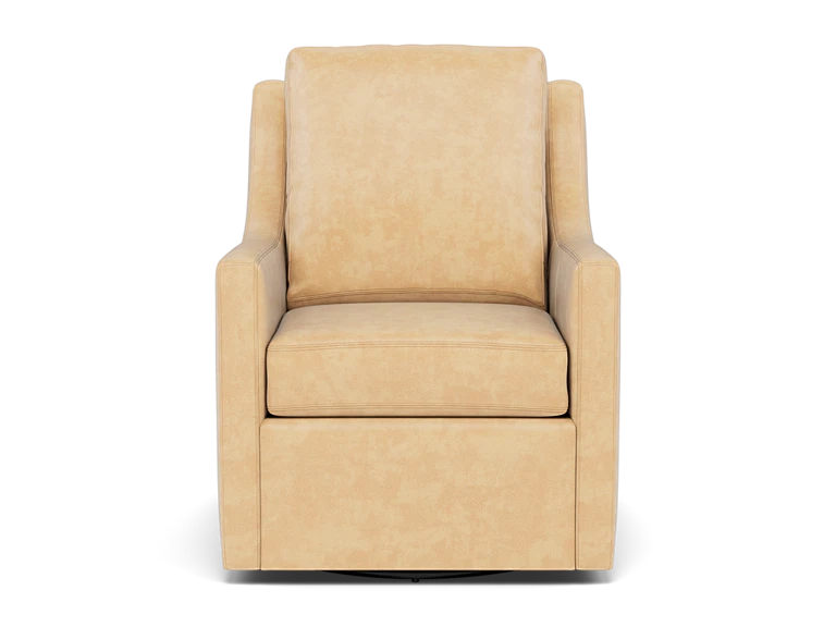 Leona Leather Swivel Glider Accent Chair
