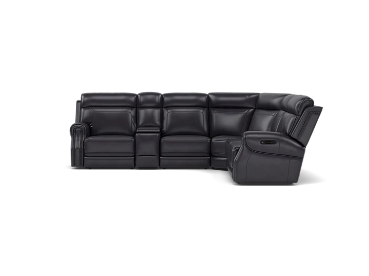 Kinston 6Pc Leather Fully Loaded Zero Gravity Reclining Modular With Heat, Massage & Chargers