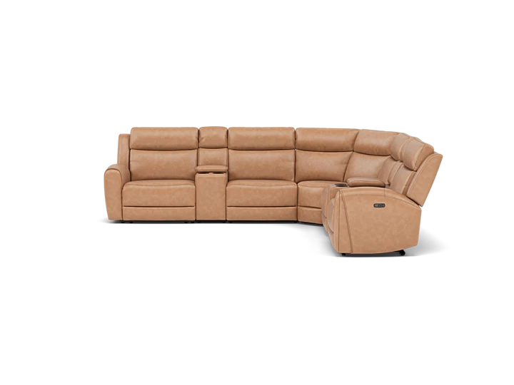 Silverado 7-Pc. Leather Power Headrest Reclining Modular