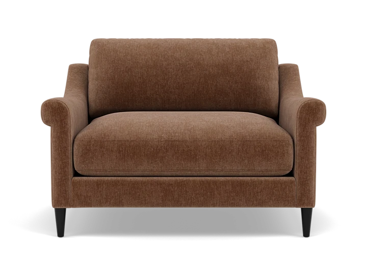 Hertz Sloped Roll Arm Cuddle Chair With Pluma Plush Cushion