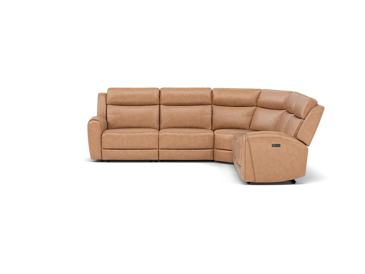 Silverado 5-Pc. Leather Power Headrest Reclining Modular