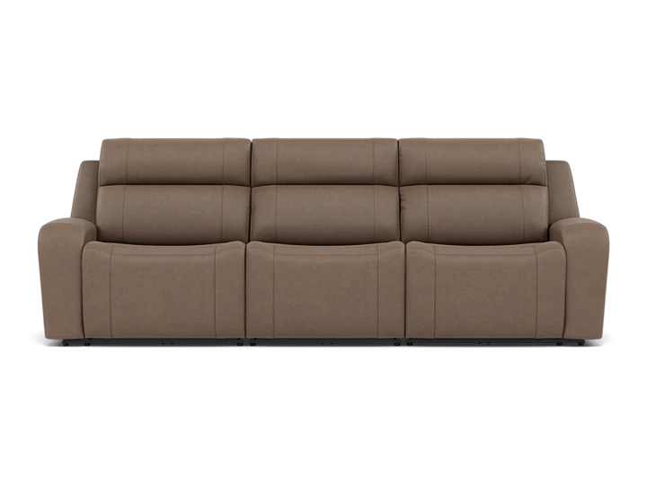 Maverick 3-Pc Leather Fully Loaded Reclining Sofa With Drop Down Table And Massage