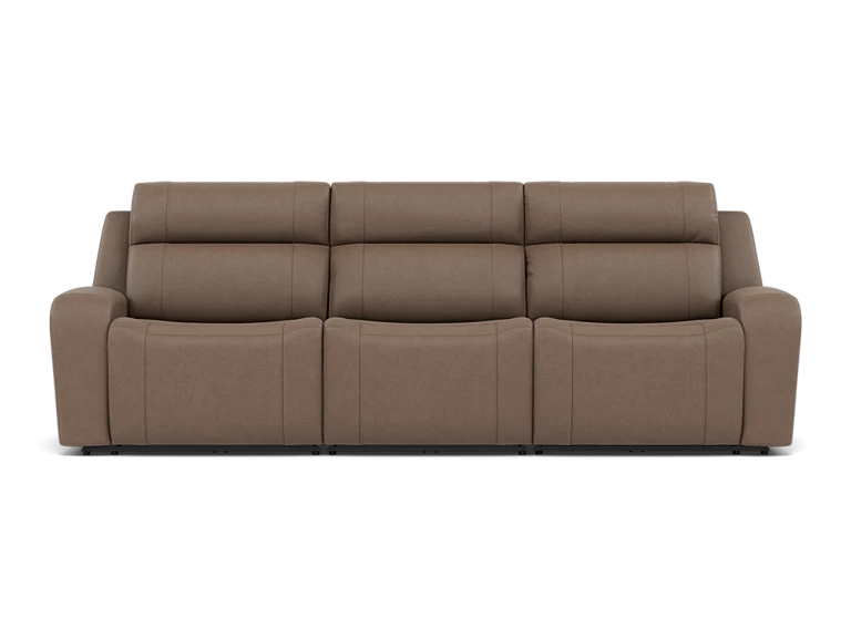 Maverick 3-Pc Leather Fully Loaded Reclining Sofa With Drop Down Table And Massage