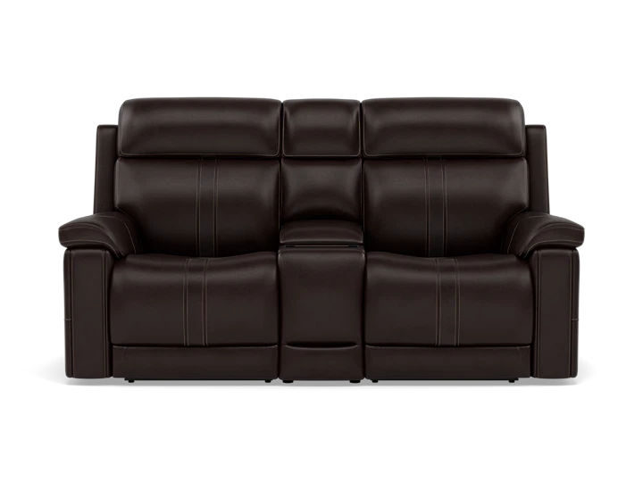 Luke Fully Loaded Zero Gravity Reclining Console Loveseat With Immersive Audio, Heat And Massage