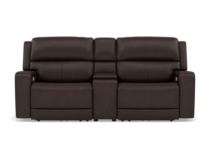 Flexsteel Harbor 3-Pc. Fully Loaded Reclining Console Loveseat With Heat and Massage