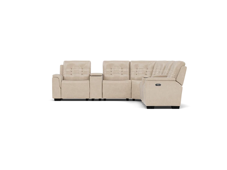 Nora 7-Pc. Leather Power Headrest Reclining Modular