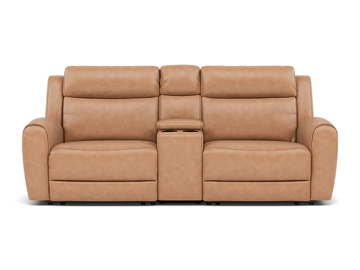 Silverado 3-Pc. Leather Power Headrest Reclining Console Loveseat