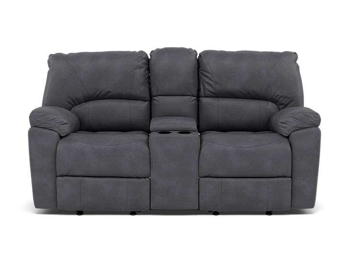 Tyler Rocking Reclining Console Loveseat In Performance Fabric