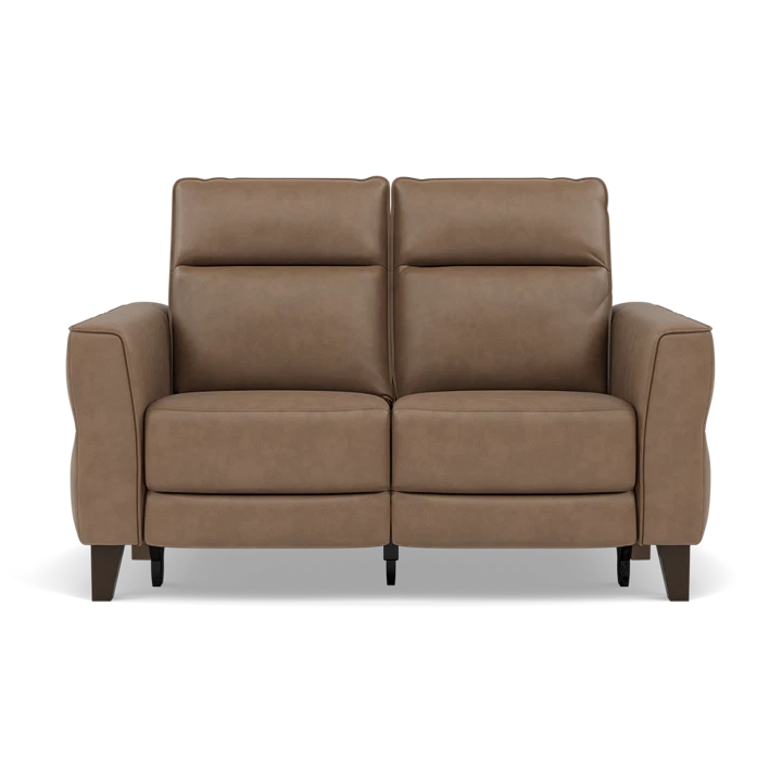 New York Leather Power Headrest Reclining Loveseat