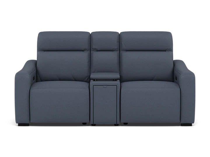 Kaden 3-Pc. Leather Power Headrest Reclining Console Loveseat