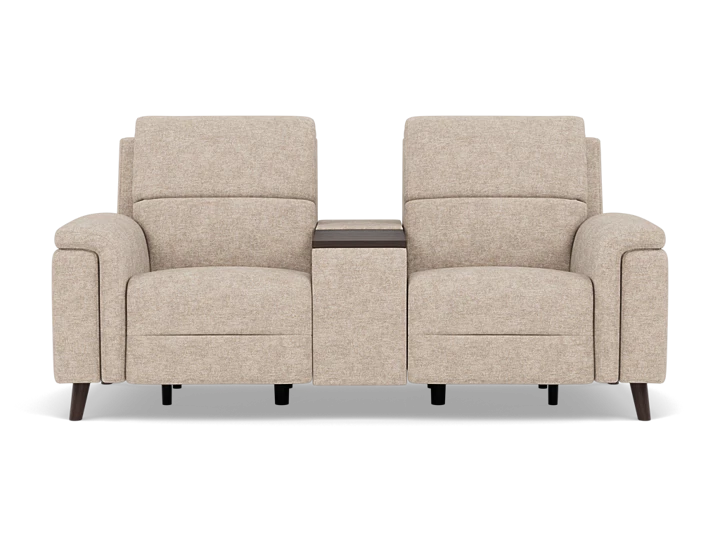 Nicole Power Headrest Reclining Console Loveseat