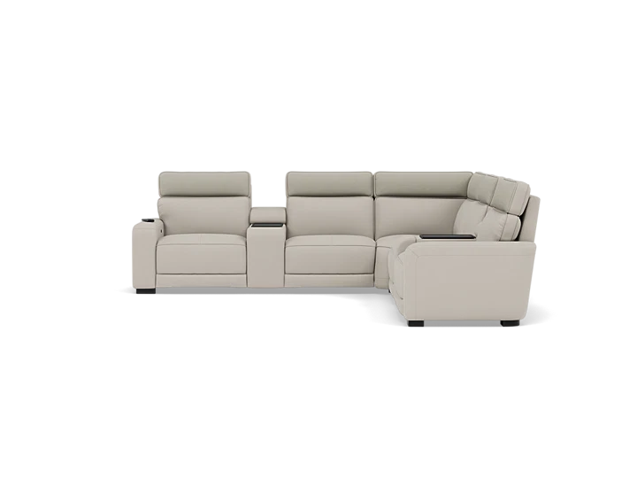 Percy Leather 7-Pc. Fully Loaded Wall Saver Modular With Immersive Audio, Heat And Massage