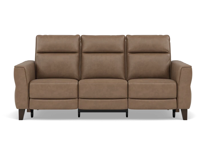 New York Leather Power Headrest Reclining Sofa