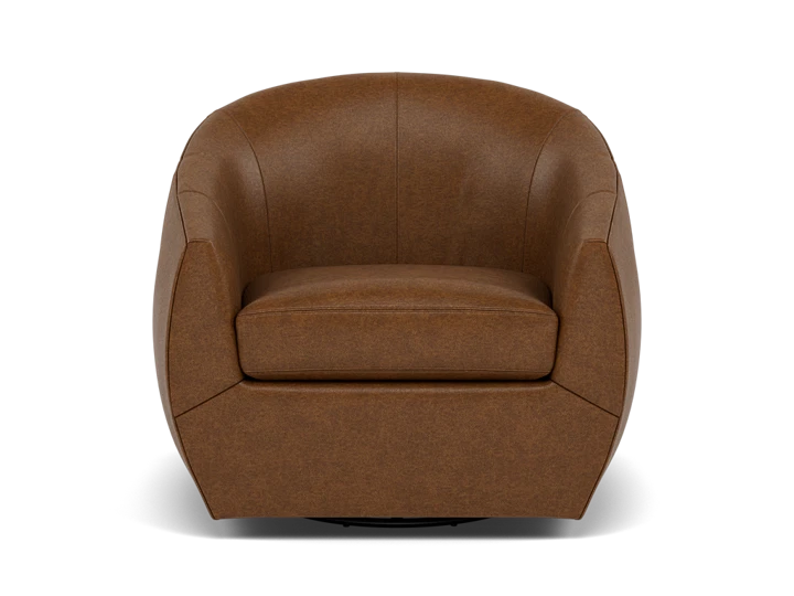 Catelyn Leather Swivel Accent Chair