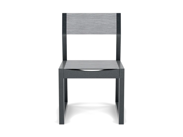 EDGE Sling Dining Side Chair in Black with Metallic Sling