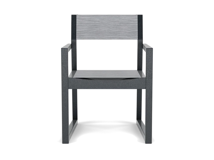 EDGE Sling Dining Arm Chair in Black with Metallic Sling