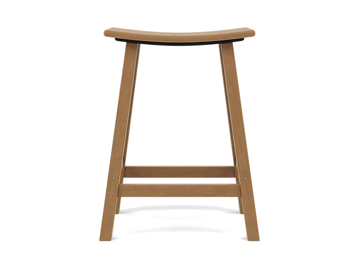 Traditional 24in Saddle Counter Stool in Natural